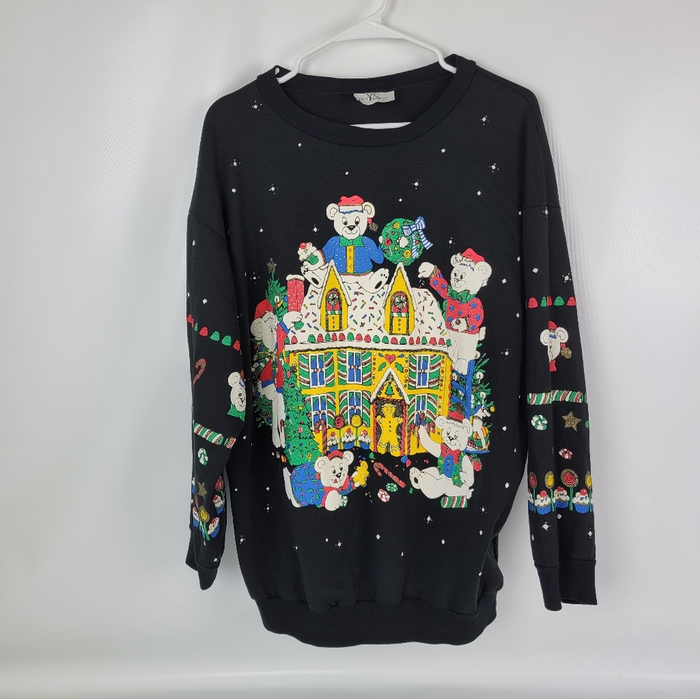 YS Studio Made In USA Vintage Holiday Christmas Sweater Sz Large